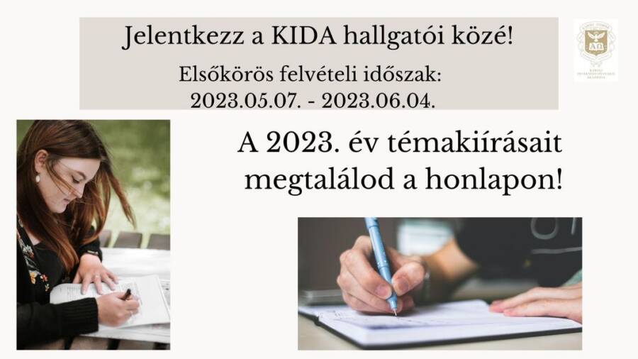 JELENTKEZZ A KIDA HALLGATÓI KÖZÉ!