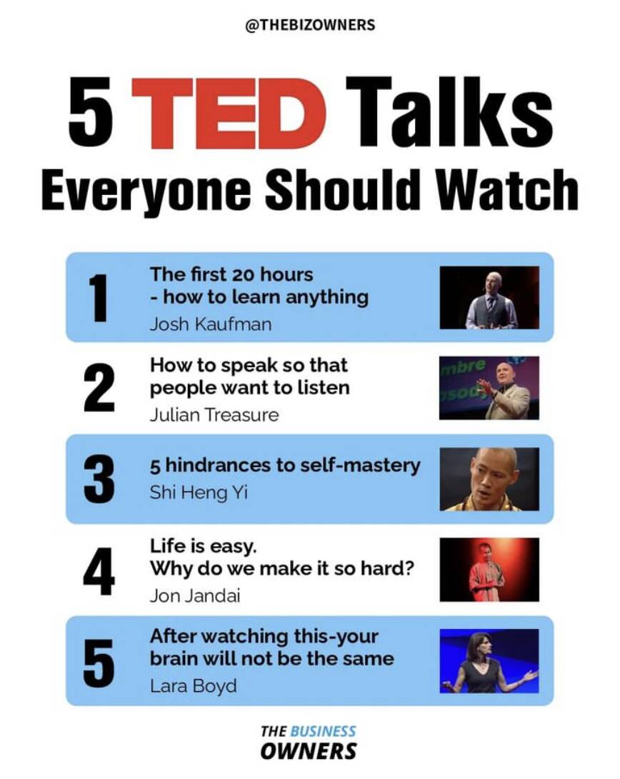 5 TED TALK, AMIT MINDENKINEK ÉRDEMES LÁTNIA