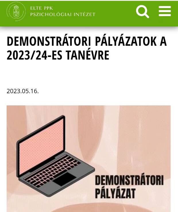 DEMONSTRÁTORI PÁLYÁZAT