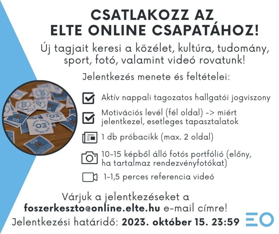 CSATLAKOZZ AZ ELTE ONLINE CSAPATÁHOZ!