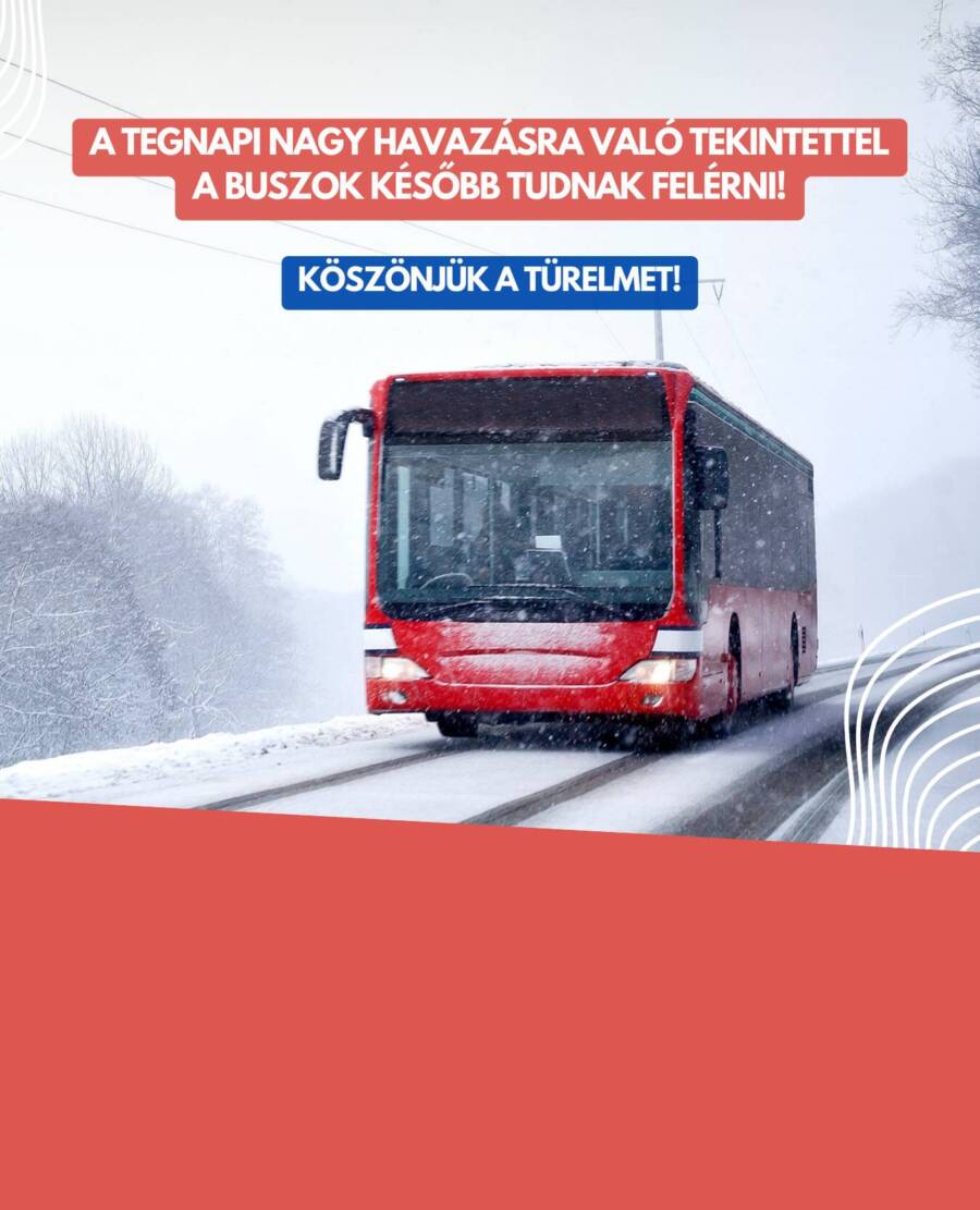 A tegnapi havazás miatt késnek a buszok!